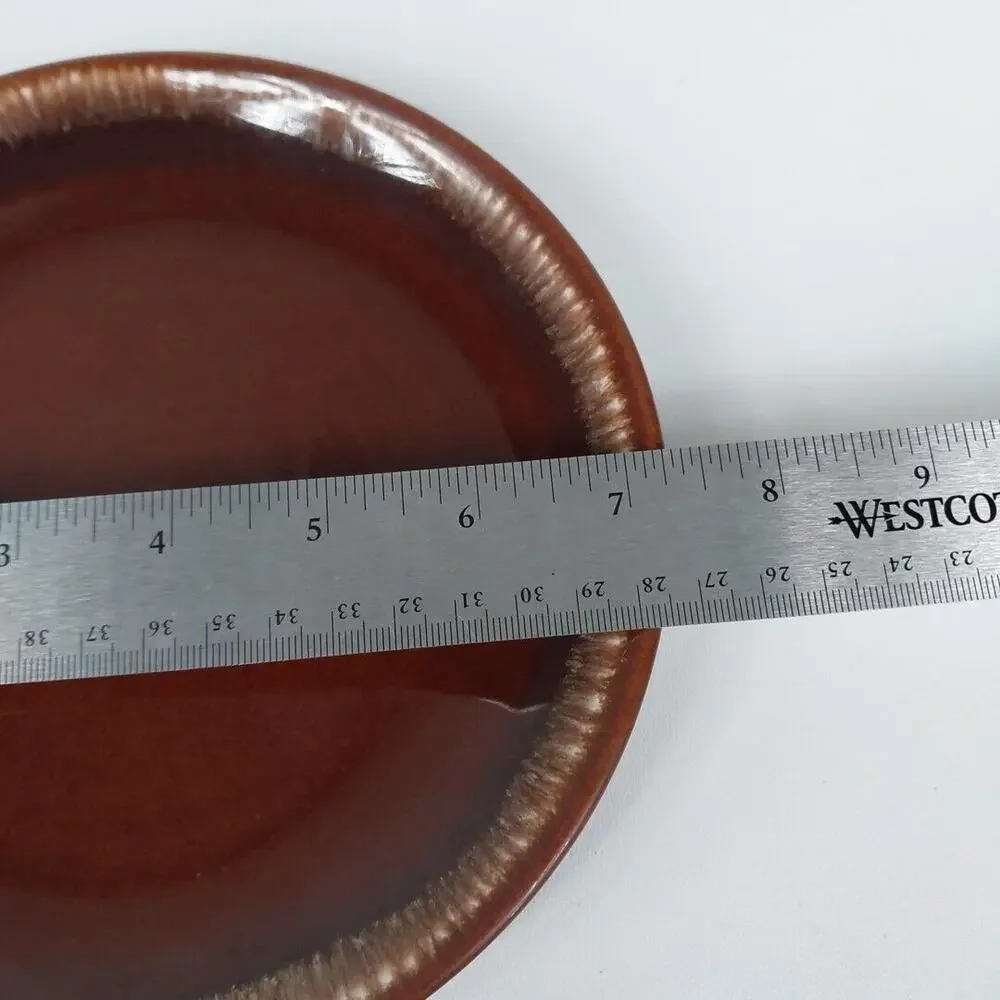 Vintage Pottery Brown Drip Glaze‎ 7.5 Inch Plate